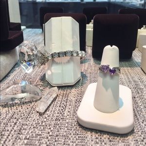 Sterling Silver Purple Stone Heart Ring